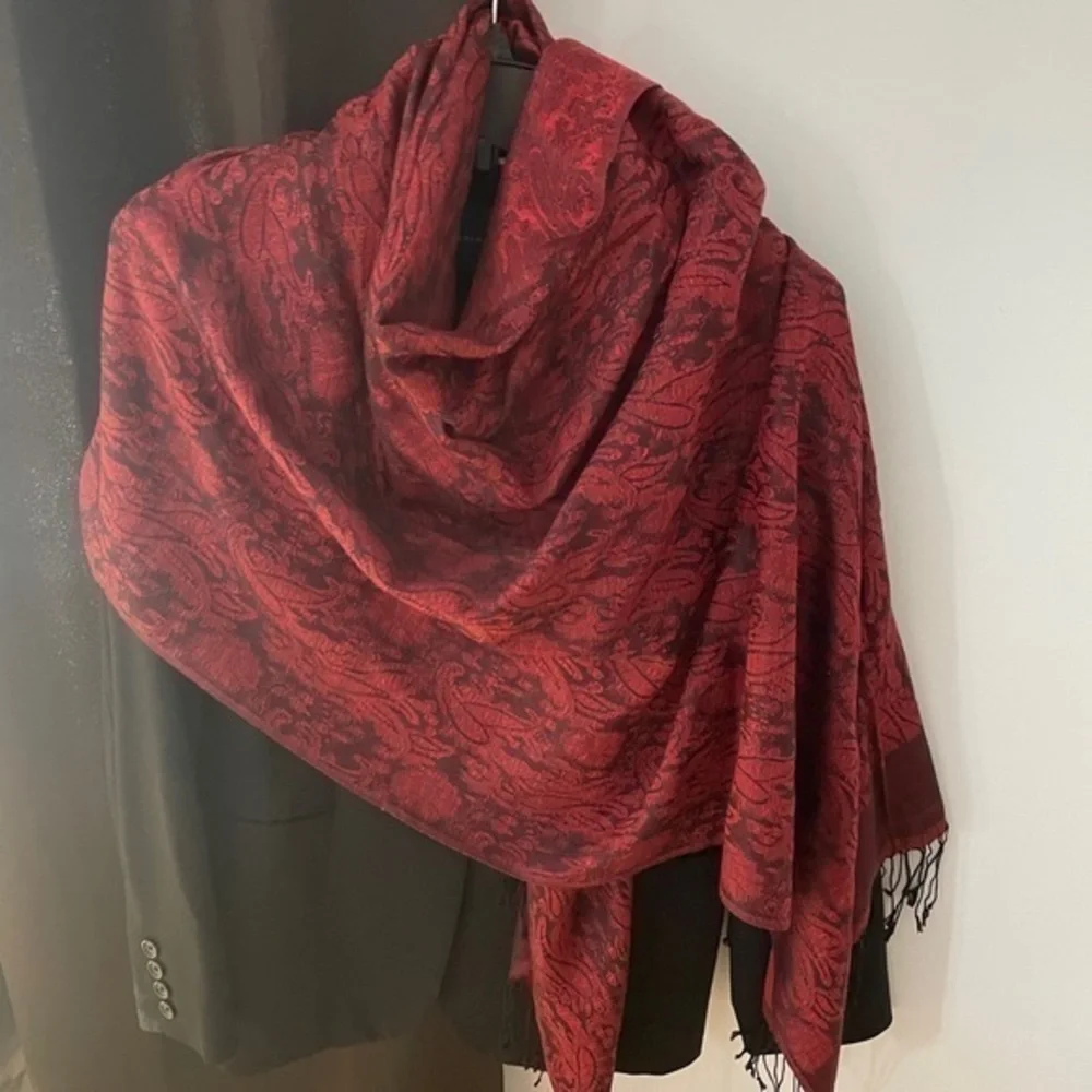 Red and gold shawl